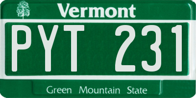 VT license plate PYT231