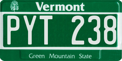 VT license plate PYT238