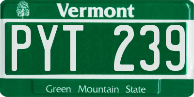 VT license plate PYT239