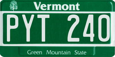 VT license plate PYT240