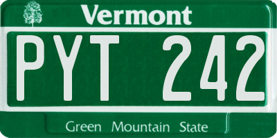VT license plate PYT242