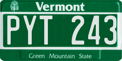 VT license plate PYT243