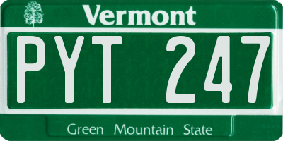 VT license plate PYT247