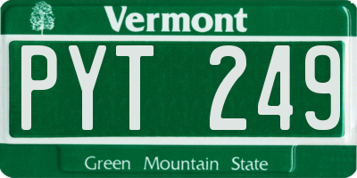 VT license plate PYT249