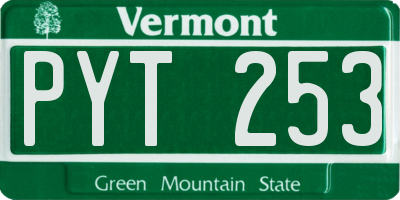 VT license plate PYT253