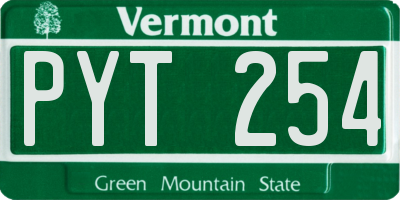VT license plate PYT254
