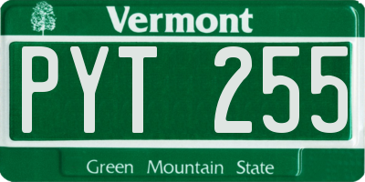VT license plate PYT255