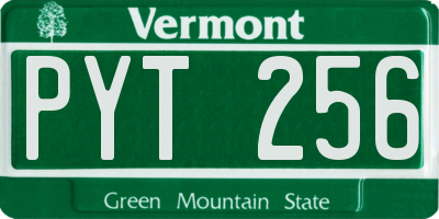 VT license plate PYT256