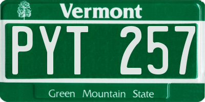 VT license plate PYT257