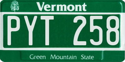 VT license plate PYT258