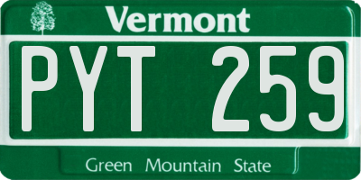 VT license plate PYT259