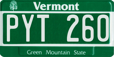 VT license plate PYT260