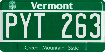 VT license plate PYT263