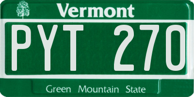 VT license plate PYT270