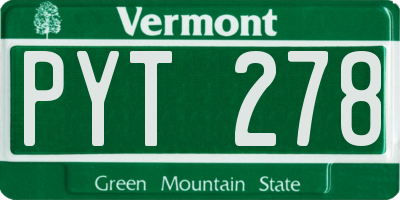 VT license plate PYT278