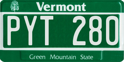 VT license plate PYT280
