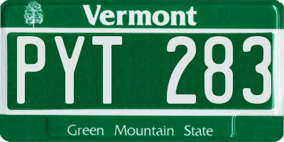 VT license plate PYT283