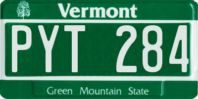 VT license plate PYT284