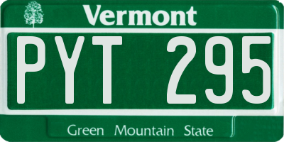 VT license plate PYT295