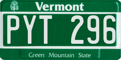 VT license plate PYT296