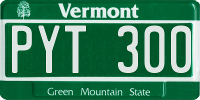 VT license plate PYT300