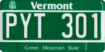 VT license plate PYT301