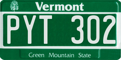 VT license plate PYT302