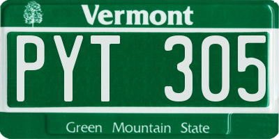 VT license plate PYT305