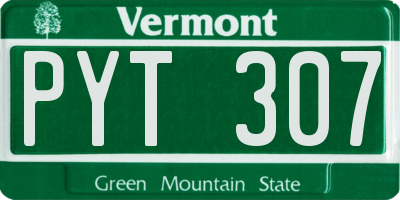 VT license plate PYT307