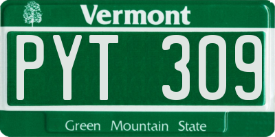VT license plate PYT309