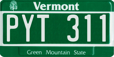 VT license plate PYT311