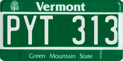 VT license plate PYT313