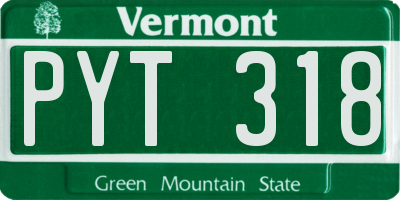 VT license plate PYT318