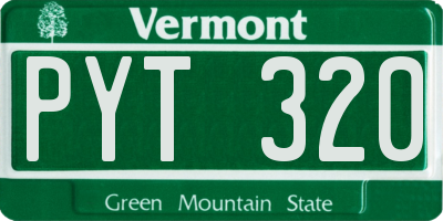 VT license plate PYT320