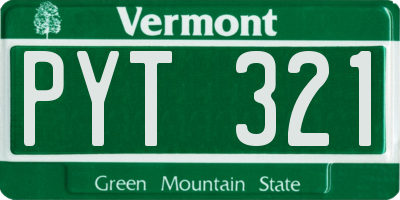 VT license plate PYT321
