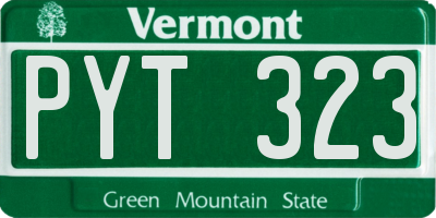 VT license plate PYT323