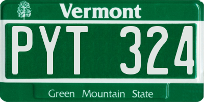 VT license plate PYT324