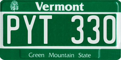 VT license plate PYT330