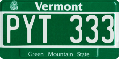 VT license plate PYT333