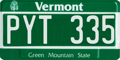 VT license plate PYT335