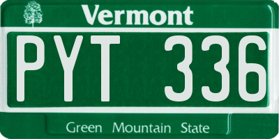 VT license plate PYT336