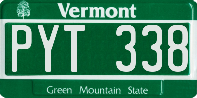 VT license plate PYT338