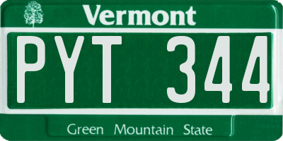 VT license plate PYT344