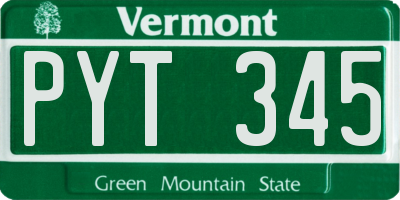 VT license plate PYT345
