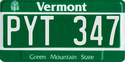 VT license plate PYT347
