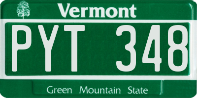 VT license plate PYT348