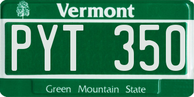 VT license plate PYT350