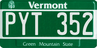 VT license plate PYT352