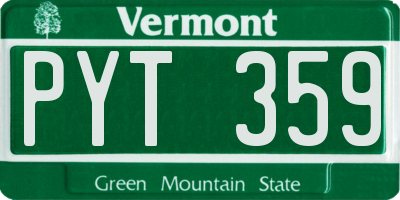 VT license plate PYT359