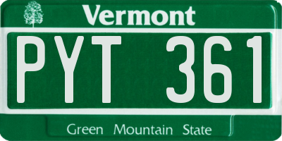 VT license plate PYT361